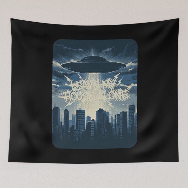 Item preview, Leave My House Alone – Retro UFO Sci-Fi Design designed and sold by Absyntart.