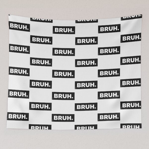 Item preview, BRUH.” Bold White Text on Distressed Black Background — Grunge Typography Expression designed and sold by PixelVibe782.