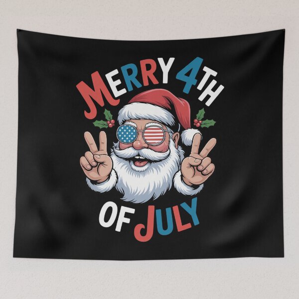 Item preview, Merry 4th Of July Santa Claus Funny Christmas In July designed and sold by JulienAureo.