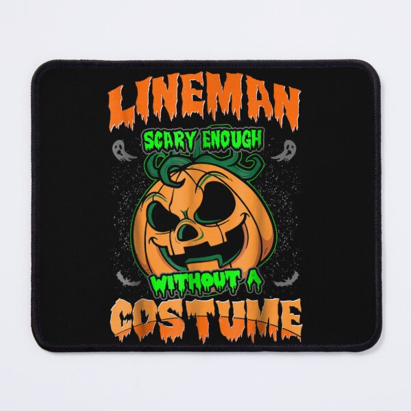 Item preview, Lineman Scary Enough Without A Costume Funny Halloween Pumpkin T-Shirt designed and sold by Jone Cham.