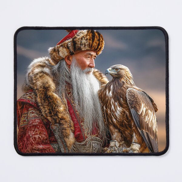 Item preview, Elderly Man in Traditional Garb with Majestic Eagle designed and sold by Artessie.