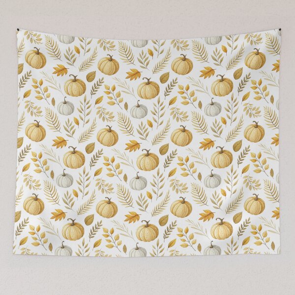 Item preview, A warm and cozy autumn design with pumpkins and amber leaves designed and sold by Merrylands Artshop.