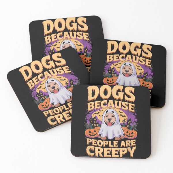 Item preview, Dogs Because People Are Creepy Funny Dog Ghost Halloween T-Shirt designed and sold by Jone Cham.