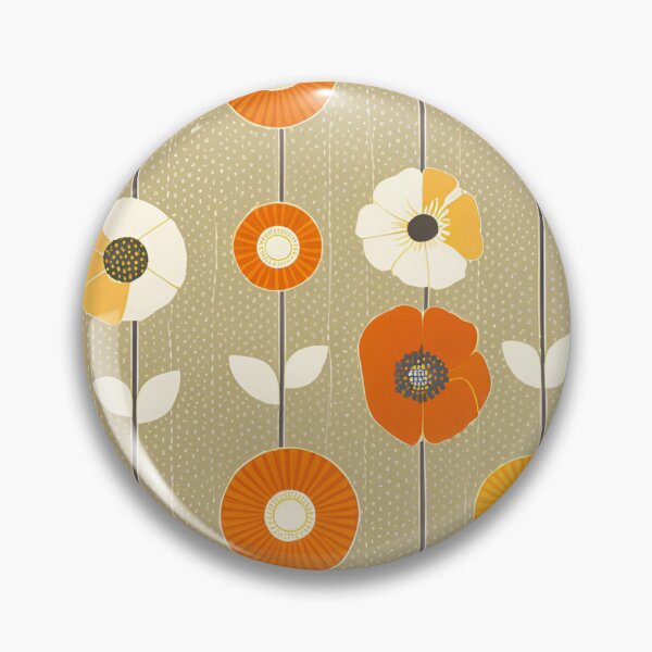 Item preview, Mid Century Style Modern Flowers, 1950s style flowers, Orange Modern Flowers designed and sold by KolorellaS.