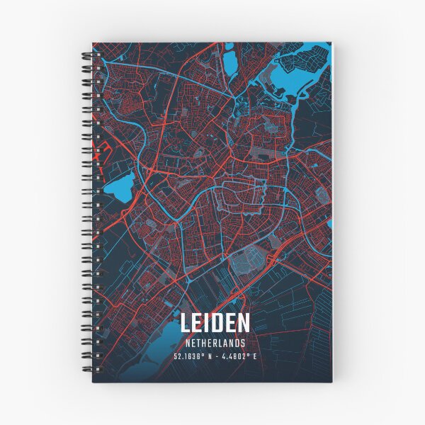 Item preview, Leiden Red & Blue Minimalist Map designed and sold by HomeLivingCo.