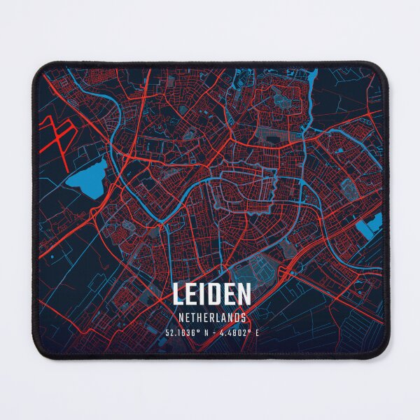 Item preview, Leiden Red & Blue Minimalist Map designed and sold by HomeLivingCo.