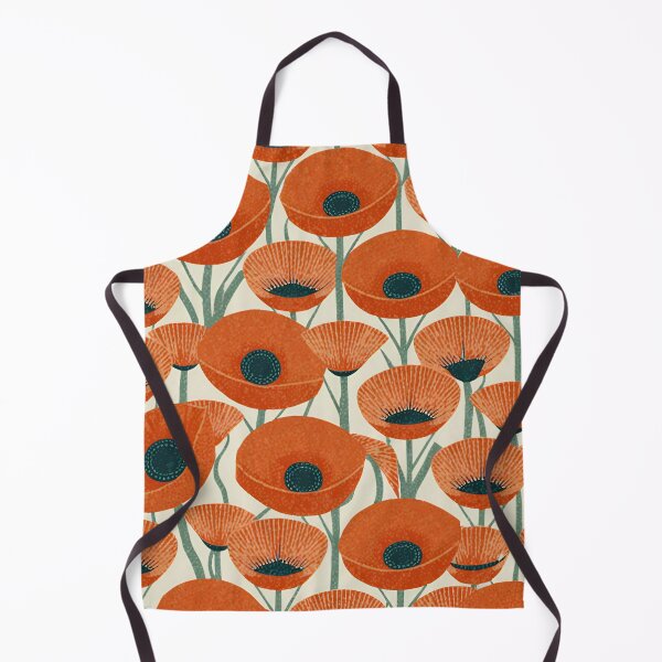 Item preview, Red Poppies Mid Century Style Flowers designed and sold by KolorellaS.