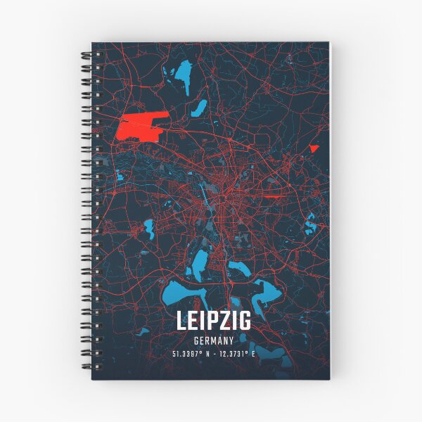 Item preview, Leipzig Red & Blue Minimalist Map designed and sold by HomeLivingCo.