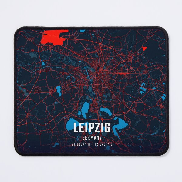 Item preview, Leipzig Red & Blue Minimalist Map designed and sold by HomeLivingCo.