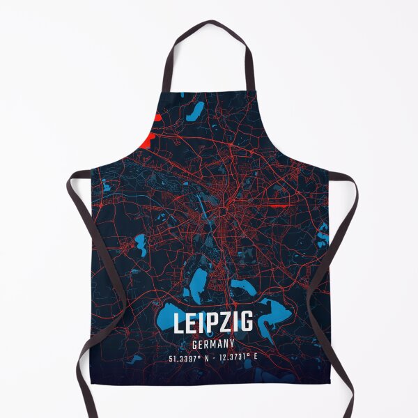 Item preview, Leipzig Red & Blue Minimalist Map designed and sold by HomeLivingCo.