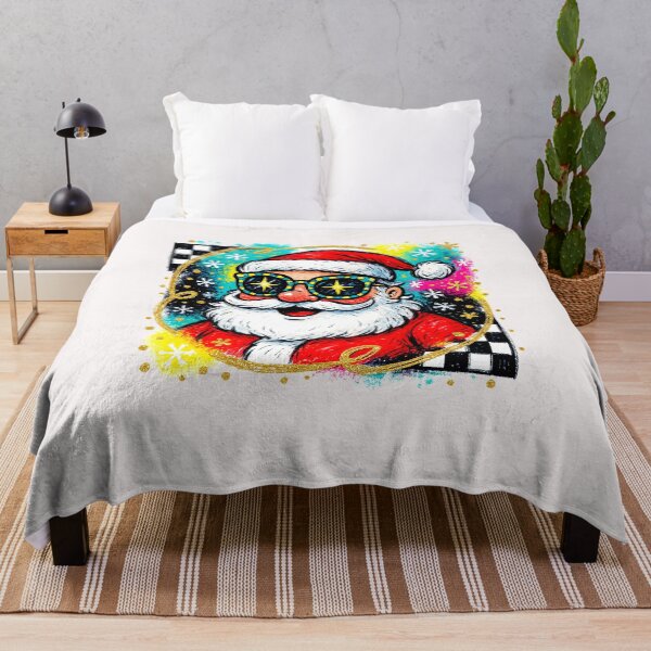 Item preview, Cool Santa With Neon Glasses Christmas Art designed and sold by TalalosART.