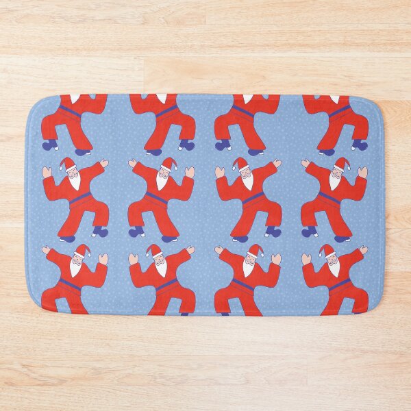 Item preview, Dancing HEALTHY SANTA CHRISTMAS, LIGHT BLUE background designed and sold by WONDERPRINTVALLEY.