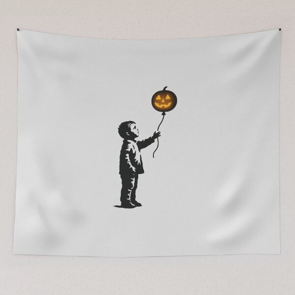 Item preview, Pumpkin Balloon – Urban Halloween Stencil Art designed and sold by Bratak.