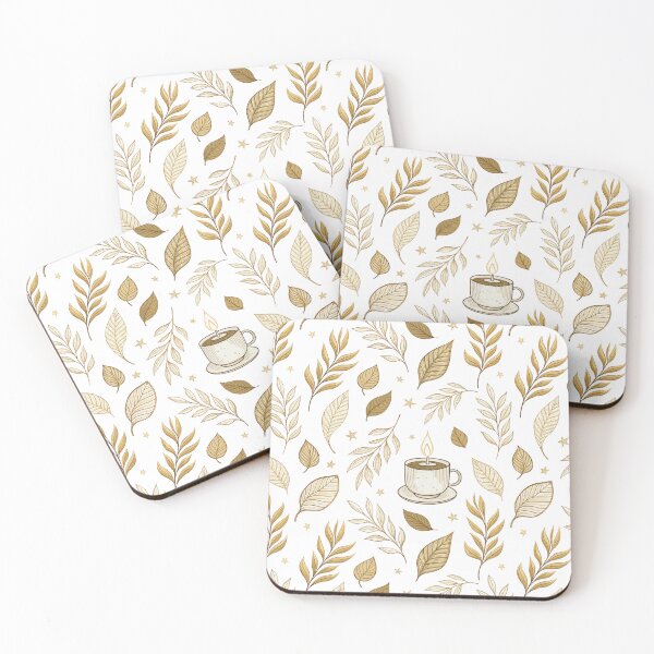 Item preview, Cozy and neutral fall pattern design with candles and leaves designed and sold by Merrylands Artshop.