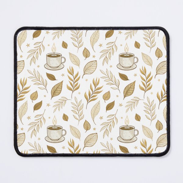 Item preview, Cozy and neutral fall pattern design with candles and leaves designed and sold by Merrylands Artshop.