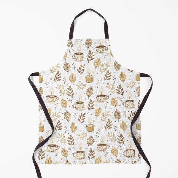 Item preview, Cozy and neutral autumn pattern design with candles and leaves designed and sold by Merrylands Artshop.