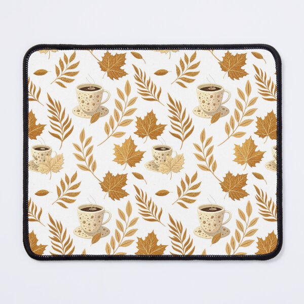 Item preview, Warm and cozy fall design of coffee cups and amber leaves designed and sold by Merrylands Artshop.