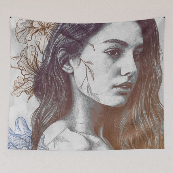 Item preview, (?) Confusion orange | beautiful girl with iris doodles designed and sold by Marco Paludet.