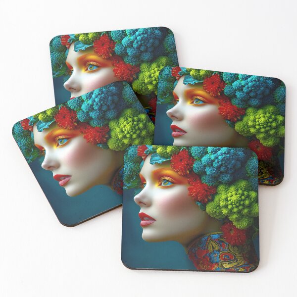 Item preview, Vibrant Floral Face Art with Colorful Vegetables designed and sold by Artessie.