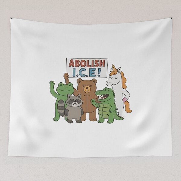 Item preview, Portland Frog Protest - Anti ICE, Anti Fascism, Anti Trump, Abolish ICE, Frog Unicorn Raccoon Bear Dinosaur Protest designed and sold by Coussahi.