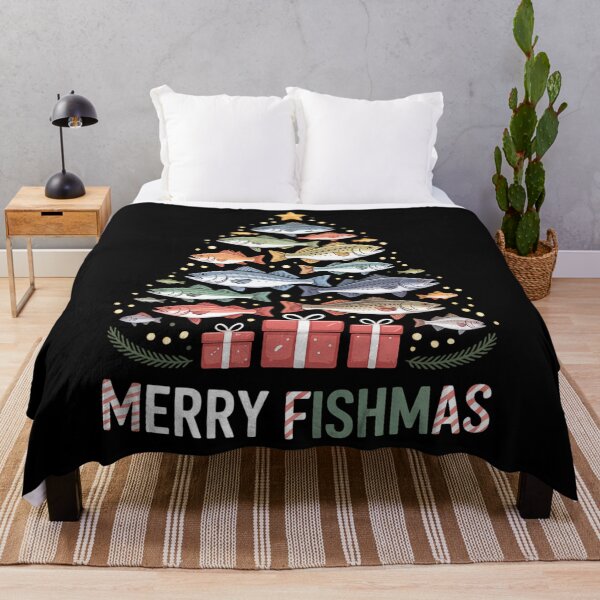Item preview, Merry Fishmas Funny Christmas Tree Lights Fishing Rod Fish designed and sold by tabdejinti.