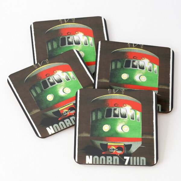 Item preview, Vintage Train Art Poster | Mid-20th Century Style | Retro Travel Decor | Green & Red Railway Wall Art | Noord Zuid Design designed and sold by artofuniverse.