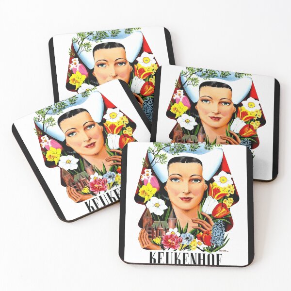 Item preview, Vintage Keukenhof Gardens Poster | Dutch Floral Art | 1953 Spring in Lisse | Traditional Woman & Flowers | Retro Wall Decor designed and sold by artofuniverse.