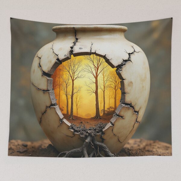 Item preview, Another World Inside an Ancient Cracked Vase designed and sold by Huskyyy Designs.