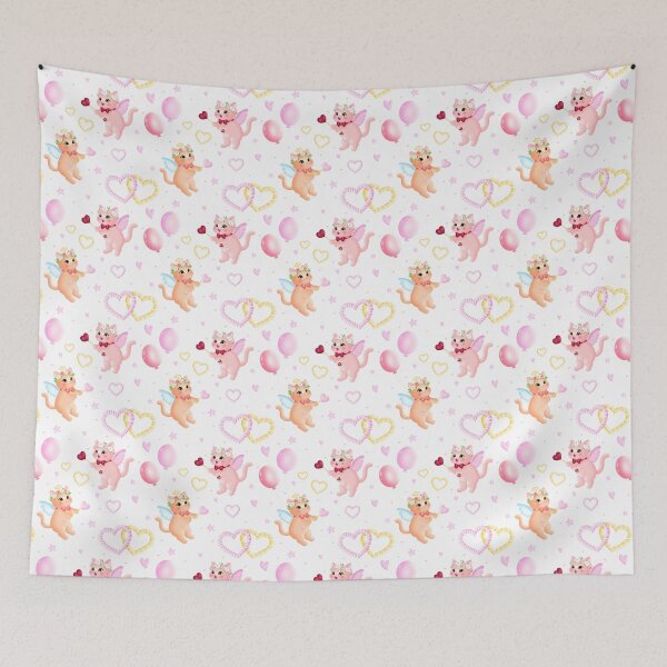 Item preview, Valentine Cupid Cats Seamless designed and sold by KJackArtwork.