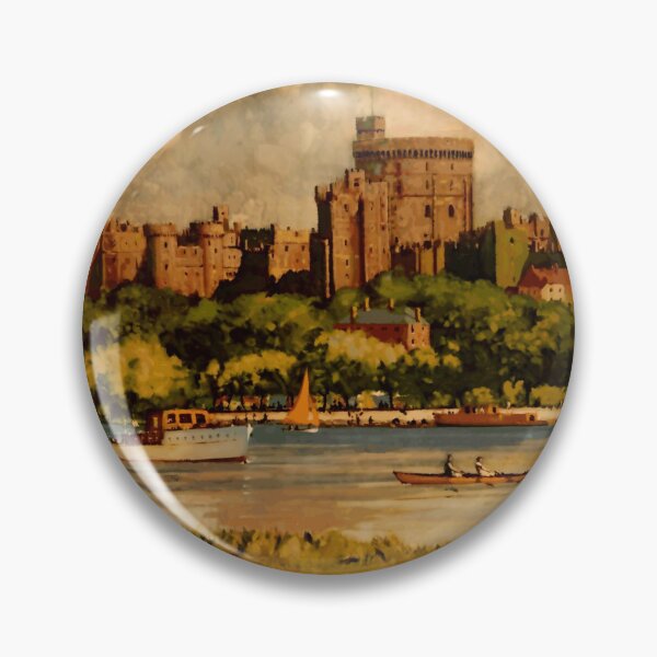 Item preview, Vintage Travel Poster of The Castles of Britain | Windsor Castle Art | Romanticized Architecture & Scenic Landscape designed and sold by artofuniverse.