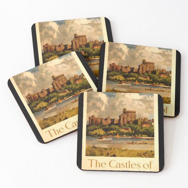Item preview, Vintage Travel Poster of The Castles of Britain | Windsor Castle Art | Romanticized Architecture & Scenic Landscape designed and sold by artofuniverse.