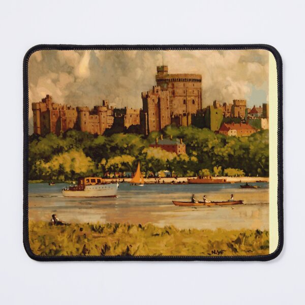 Item preview, Vintage Travel Poster of The Castles of Britain | Windsor Castle Art | Romanticized Architecture & Scenic Landscape designed and sold by artofuniverse.