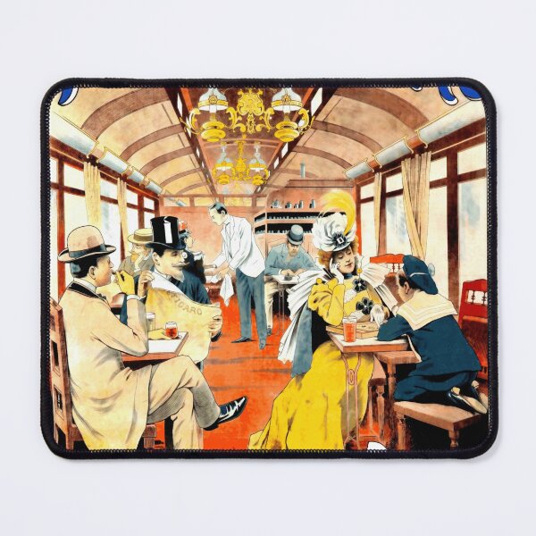 Item preview, Vintage French Railway Poster | Compagnie des Wagons Bars Art Nouveau | Elegant Train Travel Decor & Wall Art designed and sold by artofuniverse.