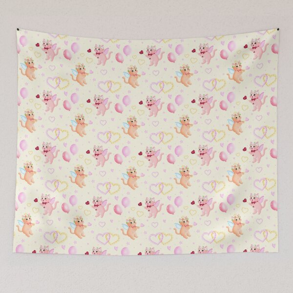 Item preview, Valentine Cupid Cats Seamless designed and sold by KJackArtwork.