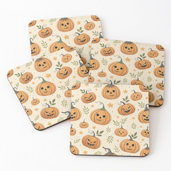 Item preview, Cute Halloween design of pumpkins and stars and leaves designed and sold by Merrylands Artshop.