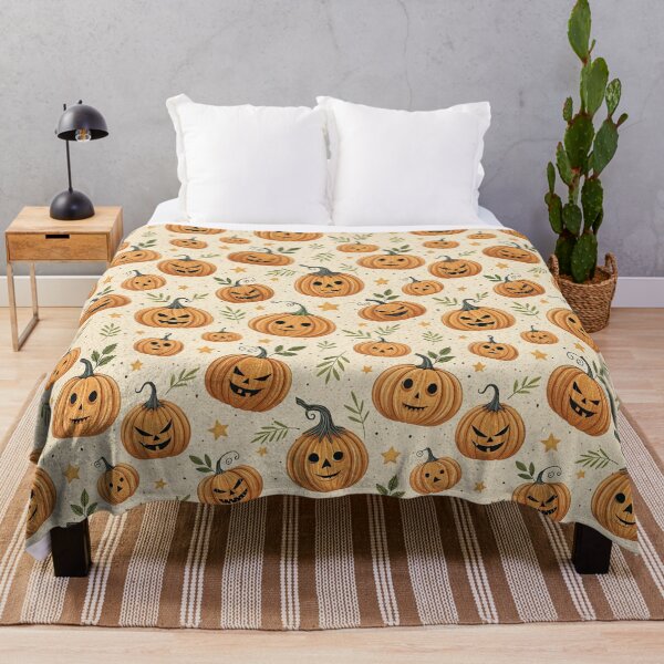 Item preview, Cute Halloween design of pumpkins and stars and leaves designed and sold by Merrylands Artshop.