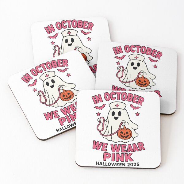 Item preview, In October We Wear Pink Nurse Ghost Halloween 2025 designed and sold by Marcite.