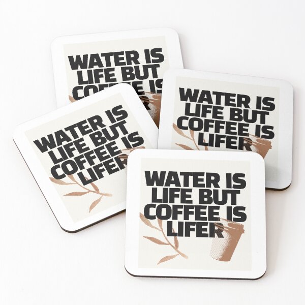 Item preview, Water is Life But coffee is Lifer, custom and unique Design for T-shirt designed and sold by RJRDesignStore1.