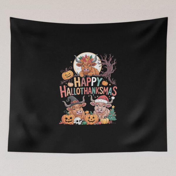 Item preview, Happy Halloween Thanksgiving Christmas Cow Holiday designed and sold by DeadlockCrew.