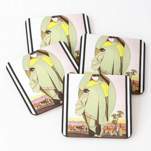 Item preview, Vintage Travel Poster | Le Maroc par Marseille 1935 | Art Deco Design by Jacques Majorelle | Bold Colors & Geometric Shapes designed and sold by artofuniverse.