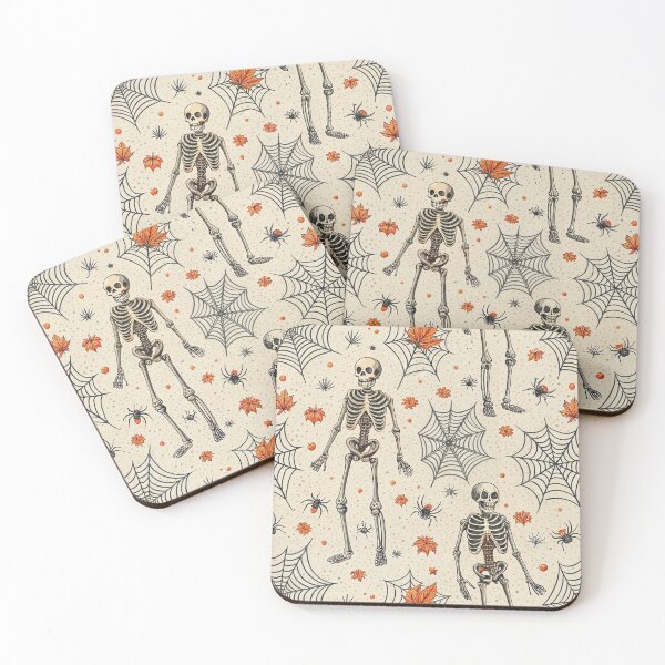 Item preview, Halloween skeletons with spider webs designed and sold by Merrylands Artshop.
