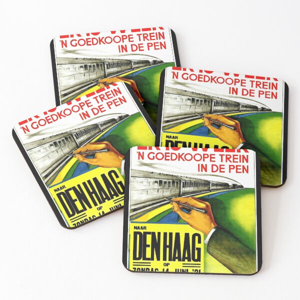 Item preview, Vintage 1931 Travel Poster | Den Haag Train Journey | Bold Colors & Dynamic Design | 20th Century Dutch Graphic Art designed and sold by artofuniverse.