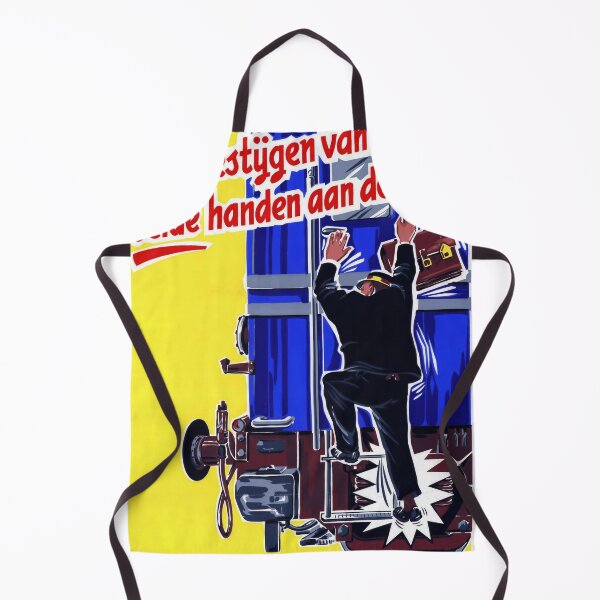 Item preview, Vintage Dutch Railway Safety Poster | Mid-Century Art | Bold Colors & Dynamic Design | 20th Century Train Illustration designed and sold by artofuniverse.