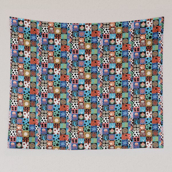Item preview, Vibrant Oceanic Grid Pop Art designed and sold by zzz888.