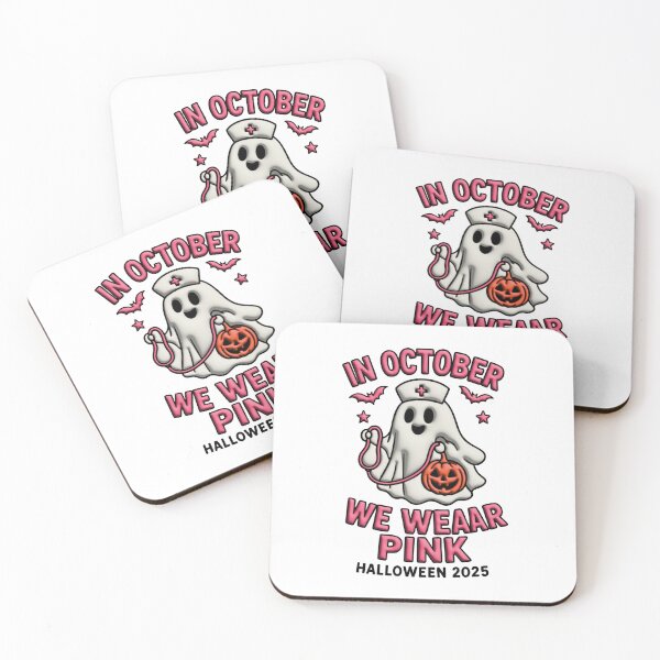 Item preview, In October We Wear Pink Nurse Ghost Halloween 2025 designed and sold by Marcite.