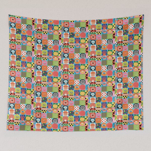 Item preview, Playful Ocean Critters Pop Art Grid designed and sold by zzz888.