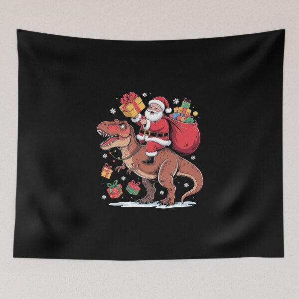 Item preview, Merry Christmas Santa Riding Dinosaur Xmas designed and sold by DeadlockCrew.