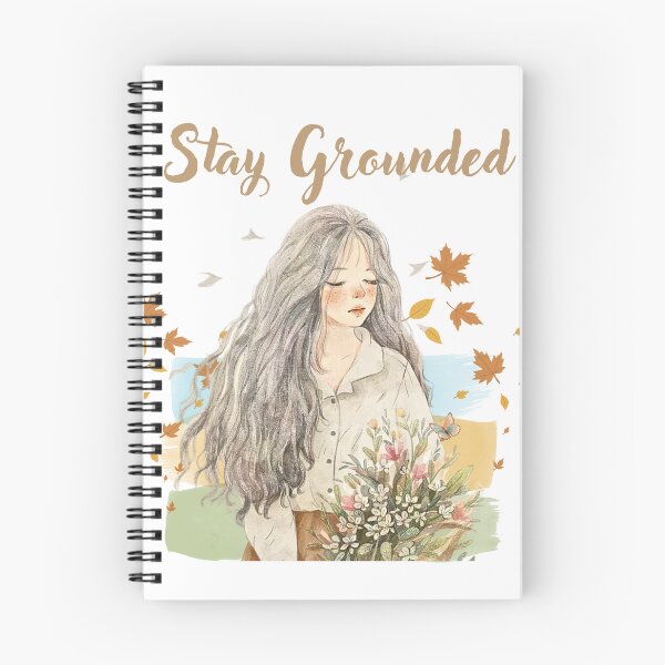 Item preview, Stay Grounded Aesthetic T-Shirt – Minimalist Girl Sketch with Flowers and Multicolor Abstract Shapes designed and sold by YasirHamidDesigns .