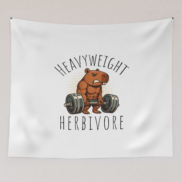 Item preview, Muscular capybara lifts weight designed and sold by paulrommer.