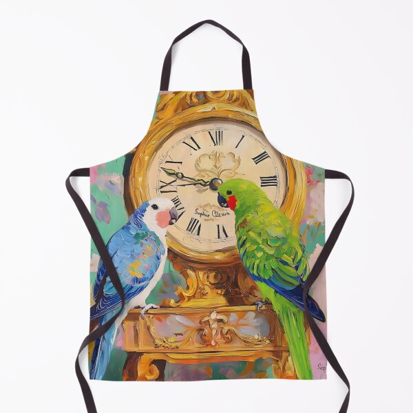 Item preview, Parrots and an old clock designed and sold by SophieClimaArt.